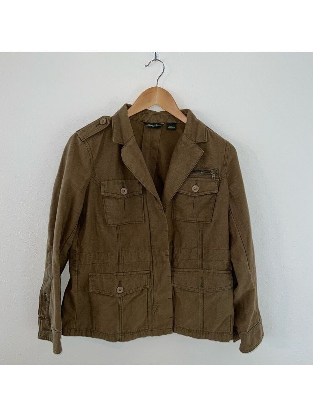 Eddie Bauer Light Brown Jacket With Buttons Size Medium